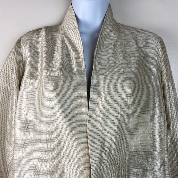 Eileen Fisher Silk Blend Blazer Womens Medium Open - Picture 3 of 9